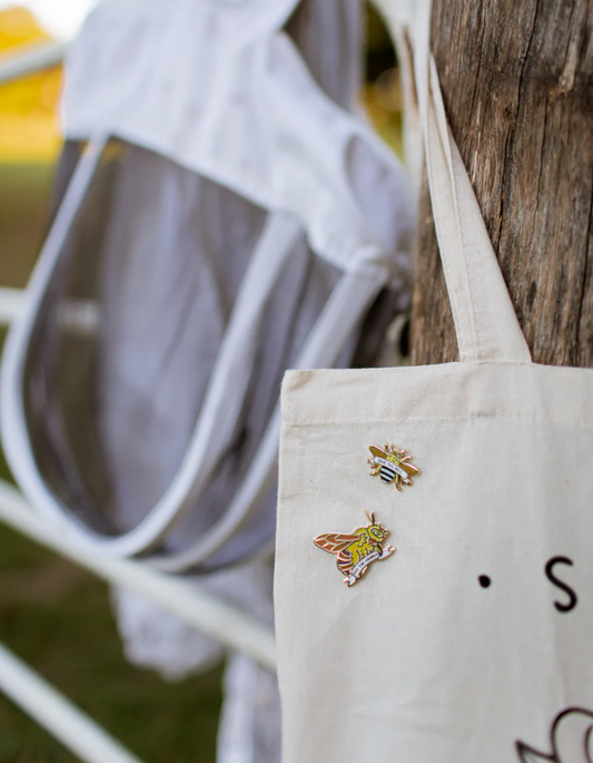 Teddy Bear Bee Enamel Pin